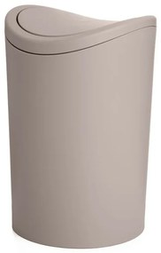 Cestino rifiuti bagno in polipropilene tortora 6 lt con coperchio basculante