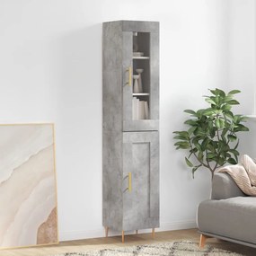 Credenza Grigio Cemento 34,5x34x180 Cm İn Legno Multistrato /