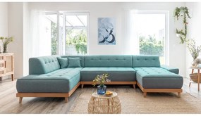 Divano letto angolare turchese (angolo sinistro/"U") Dazzling Daisy - Miuform