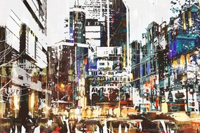 Stampa su tela – Panorama astratto della città