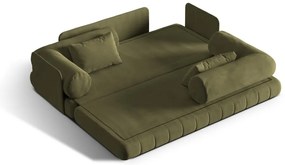 Divano verde allungabile con rivestimento in velluto 206 cm Kemi – Cosmopolitan Design