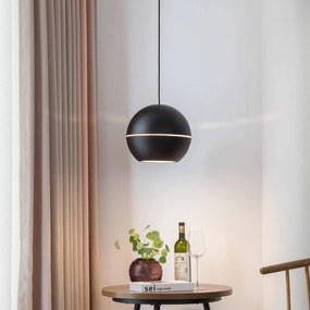 Lampada a sospensione Calantha Lucande, dimmerabile, Nero, Soggiorno / Sala da pranzo, Alluminio, Design, Lampada a sospensione