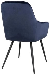 Set di sedie da pranzo blu scuro in imbottito con braccioli 2 pz Harbo – House Nordic