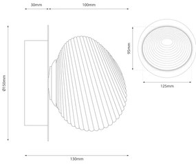 Applique LED BOLLA LED/3W/230V dorata/beige fumé
