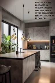 Liu-s1 n sospensione 1 luce led struttura nero opaco con base, senz...