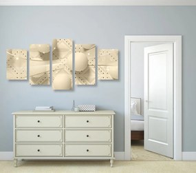 Quadri 5 pezzi – Lusso in seppia
