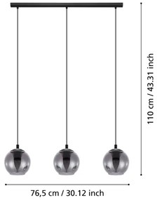 Eglo 98652 - Lampadario a sospensione con filo ARISCANI 3xE27/40W/230V