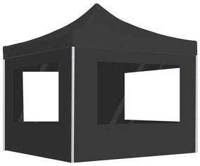 Gazebo Pieghevole Con Pareti İn Alluminio 3x3 M Antracite /