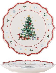 Piatto da portata rosso/color crema in ceramica a tema natalizio ø 17 cm Naive – Bloomingville