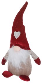 Gnomo Natale fermaporta 33 cm cappello rosso cuore