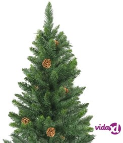 vidaXL Albero di Natale Artificiale con Pigne Verde 150 cm