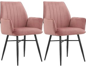 Set di sedie da pranzo rosa chiaro in imbottito 2 pz Anzo – Støraa