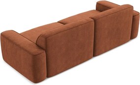 Divano color terracotta con rivestimento in ciniglia 244 cm Omao – Makamii