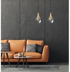 Lampadario a sospensione con filo LACRIMA SMOKY 2xE27/60W/230V