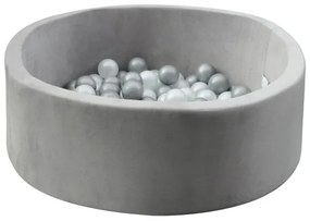 2Kids Toys - Piscina asciutta per bambini con palline, Ø 90 cm, grigio