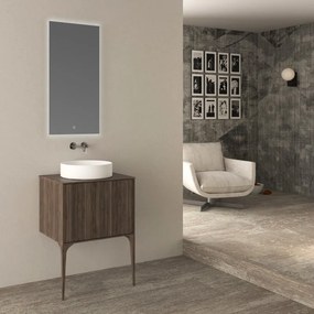 Mobile da bagno sospeso sotto lavabo Domino di Baden Haus L 60 x H 43 x P 46 cm noce cannettato , 1 cassetto