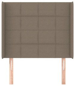 Testiera ad orecchio tortora 103x16x118/128 cm in tessuto