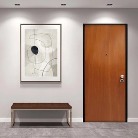 Porta blindata MASTER Flame L 80 x H 210 cm in melaminico noce, apertura spingere a sinistra, falso telaio incluso