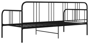 Divano letto telaio nero in metallo 90x200 cm