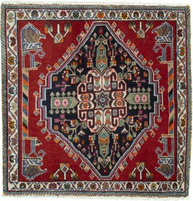 Shiraz Tappeto 70x70 Rosso (Iran) Annodato A Mano