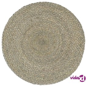 vidaXL Tovagliette 4 pz Grigio Neutro 38 cm Rotonde in Juta