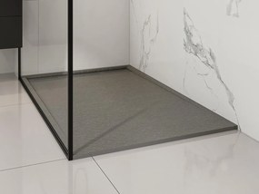 Piatto per doccia da posare o da incasso con sifone 140 x 90 cm in Resina Grigio - LYROSA