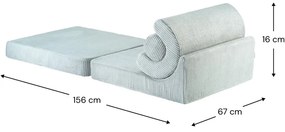 Poltrona per bambini color menta con rivestimento in velluto a coste Flipster – Wigiwama