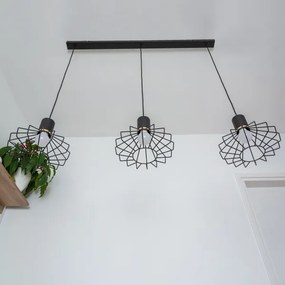 Lampadario sospeso su cavo SOLANO 3xE27/15W/230V nero/oro