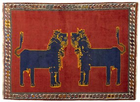 Gabbeh Tappeto persiano 180x130 Rosso (Iran) Annodato A Mano