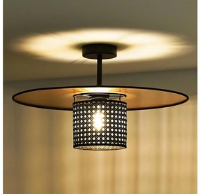 Duolla - Lampadario a plafone TOKYO RATTAN 1xE27/15W/230V diametro 50 cm oro/nero