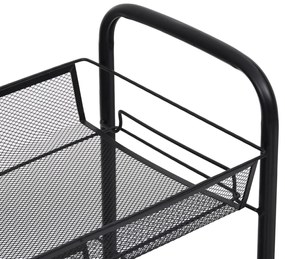 Carrello da cucina con 5 ripiani nero 46x26x105 cm in ferro