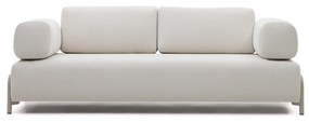 Kave Home - Divano Compo 3 posti in ciniglia beige e telaio metallico grigio 232 cm