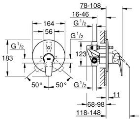 GROHE 29117000 - Miscelatore per vasca LINEARE, cromo lucido