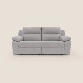 Romeo Divano relax con recliner elettrico in morbido tessuto impermeabile T02 grigio chiaro