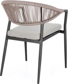 Sedia Da Esterno Impilabile Con Braccioli In Alluminio E Corda Millor Antracite E Khaki Bizzotto