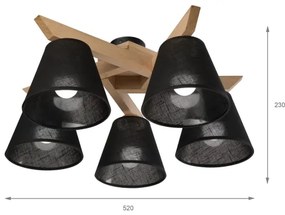 Brilagi - LED  Lampadario a plafone ANTHONY 5xE14/40W/230V quercia/nero