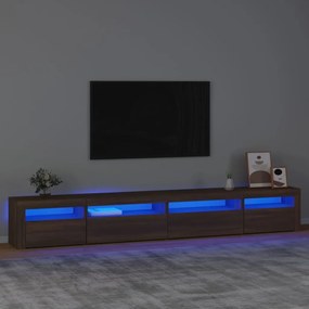 Mobile Porta Tv Con Luci Led Rovere Marrone 270x35x40 Cm /