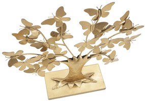 Albero della Vita con Farfalle Glam - Decorazione in Metallo cm 31x8x30