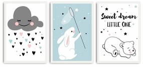 Set di quadri da bambini 3 pz 35x50 cm Sweet Dreams Little One – Wallity