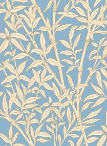 Cole & Son Carta da parati Bamboo Forest - Buttercup Yellow on Cornflower Blue
