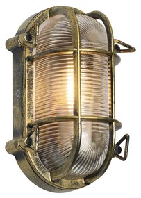 Lampada da parete e da soffitto per esterni oro antico 5,2 cm ovale IP44 - Noutica