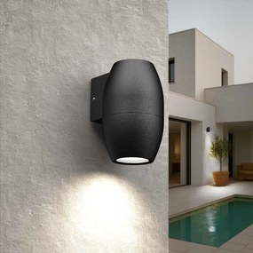 Applique Ovale Monodirezionale IP65 GU10 per esterni - Nera