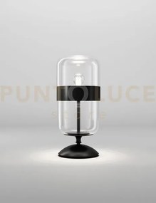 Futura lampada da tavolo m cristallo nero montatura nero opaco 1 lu...