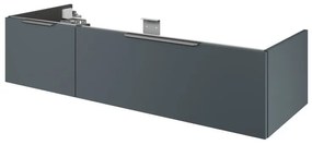 Mobile da bagno sotto lavabo SENSEA Neo grigio laccato lucido L 135 x H 32 x P 48 cm 1 cassetto, lavabo non incluso