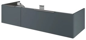 Mobile da bagno sotto lavabo Neo grigio / argento laccato lucido L 135 x H 32 x P 48 cm 1 cassetto, lavabo non incluso