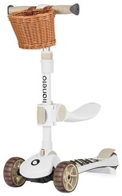 Lionelo - Monopattino 2in1 FRANKY bianco/beige per bambini