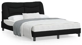 Giroletto Con Led Senza Materasso Nero 140x200 Cm İn Tessuto /