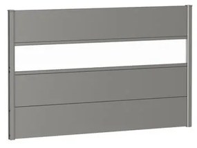 Frangivista in acciaio BIOHORT con vetro, grigio quarzo metallizzato 145 x 91 cm, spessore 44 mm