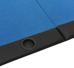 Tavolo da poker pieghevole 10 giocatori blu 206x106x75 cm