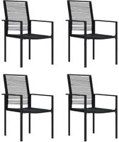 Sedie da Giardino 4 pz in Rattan Nero cod mxl 15823